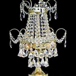 Pöytävalaisin kristallilamppu Tsekkiläinen kristalli Titania Sisustusstudio Vitriini