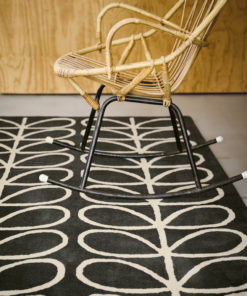 matto villamatto moderni mustavalkoinen retro lehtikuvio Vitriini
