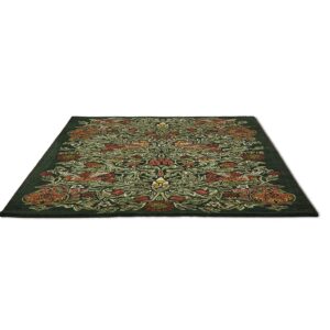 Olohuoneen matto – William Morris Bird – värikäs villamatto