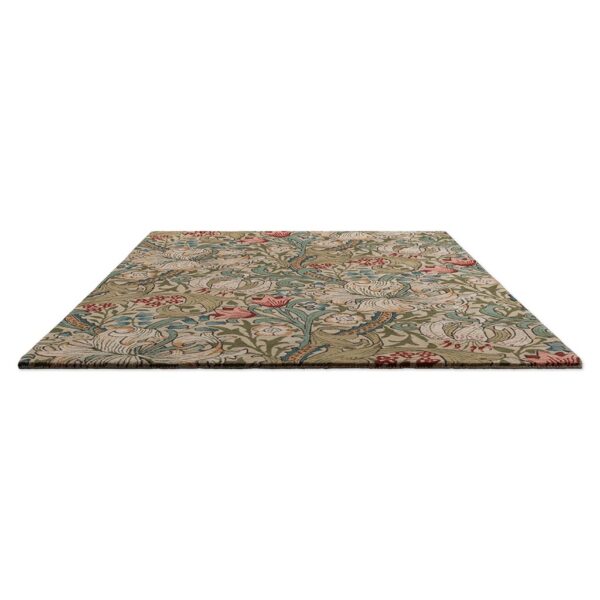 William Morris Golden Lily -matto, klassinen kuviollinen villamatto luonnon inspiroimalla designilla.