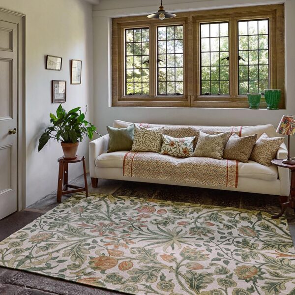 William Morris Hyacinth -matto, klassinen kuviollinen kudottu villamatto
