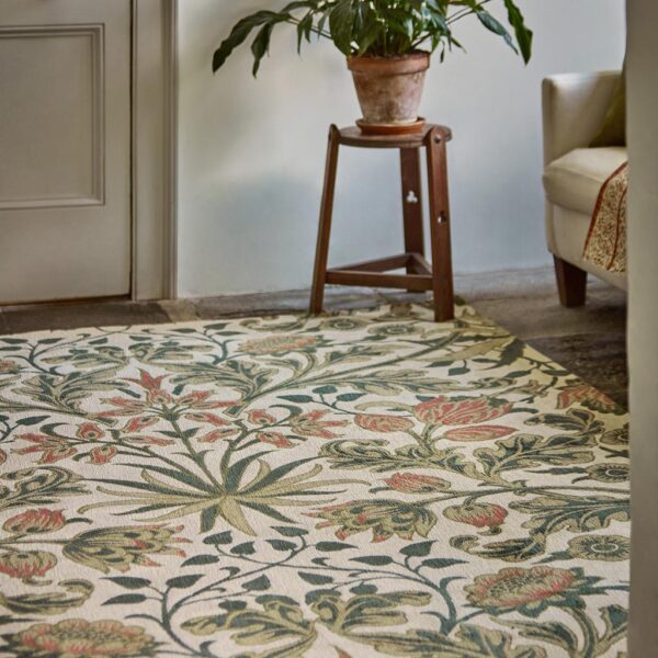 William Morris Hyacinth -matto, klassinen kuviollinen kudottu villamatto