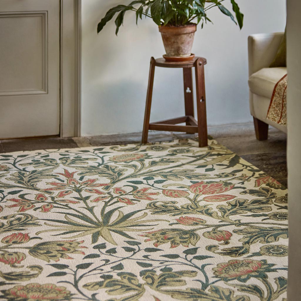 William Morris Hyacinth -matto, klassinen kuviollinen kudottu villamatto
