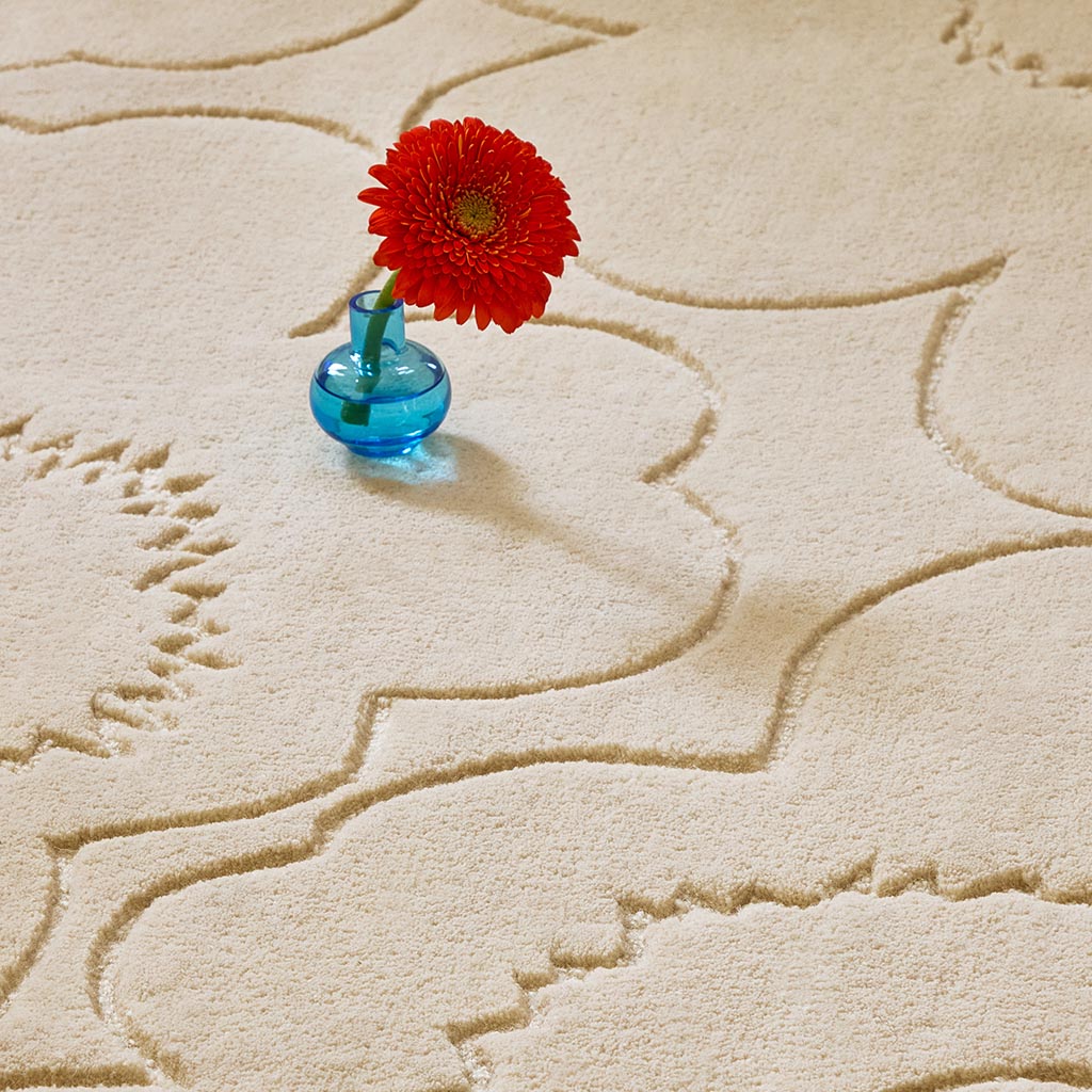 Piirto Unikko ‑villamaton käsintuftattu pinta ja graafinen kuosi