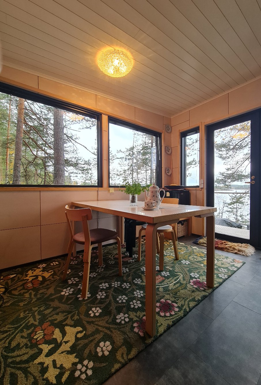 Kierraätysmatto mökin keittiöön